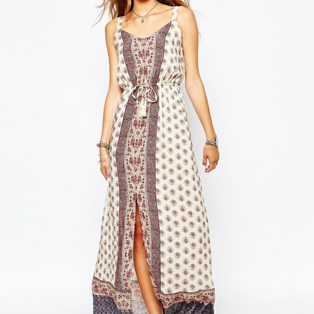 Pull&Bear Boho Thigh Split Maxi Dress